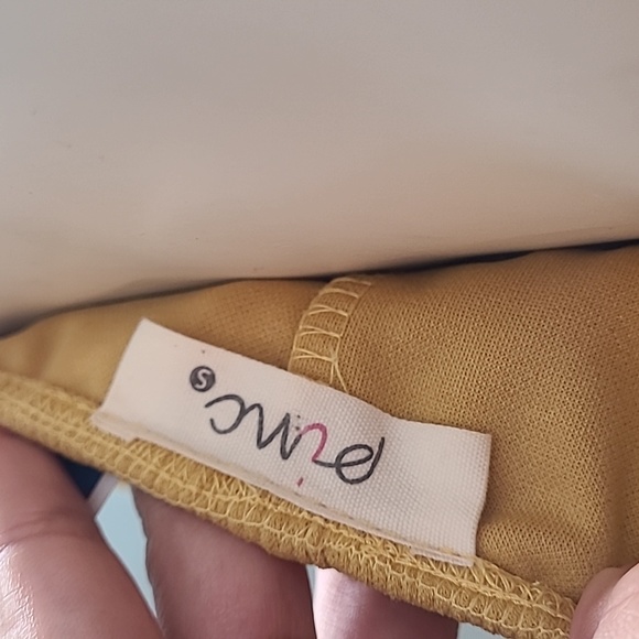 Pinc Mustard Off-Shoulder Mini Dress, S - Picture 6 of 8